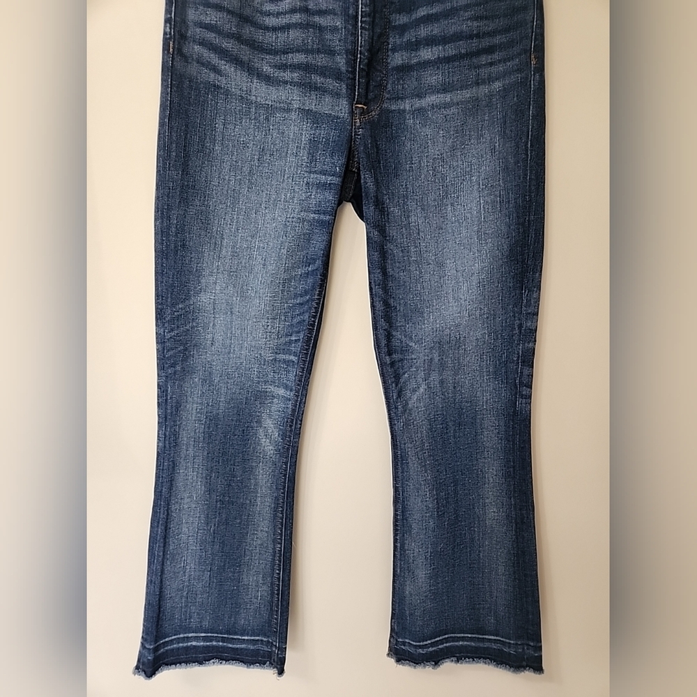 J. Crew Jeans Womens 27 Billie Demi Boot Crop High Rise Stretch Fringe Hem Denim - Picture 5 of 16